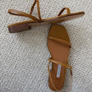 Emme Parsons Hope in Wheat Embossed Lizard Sandals